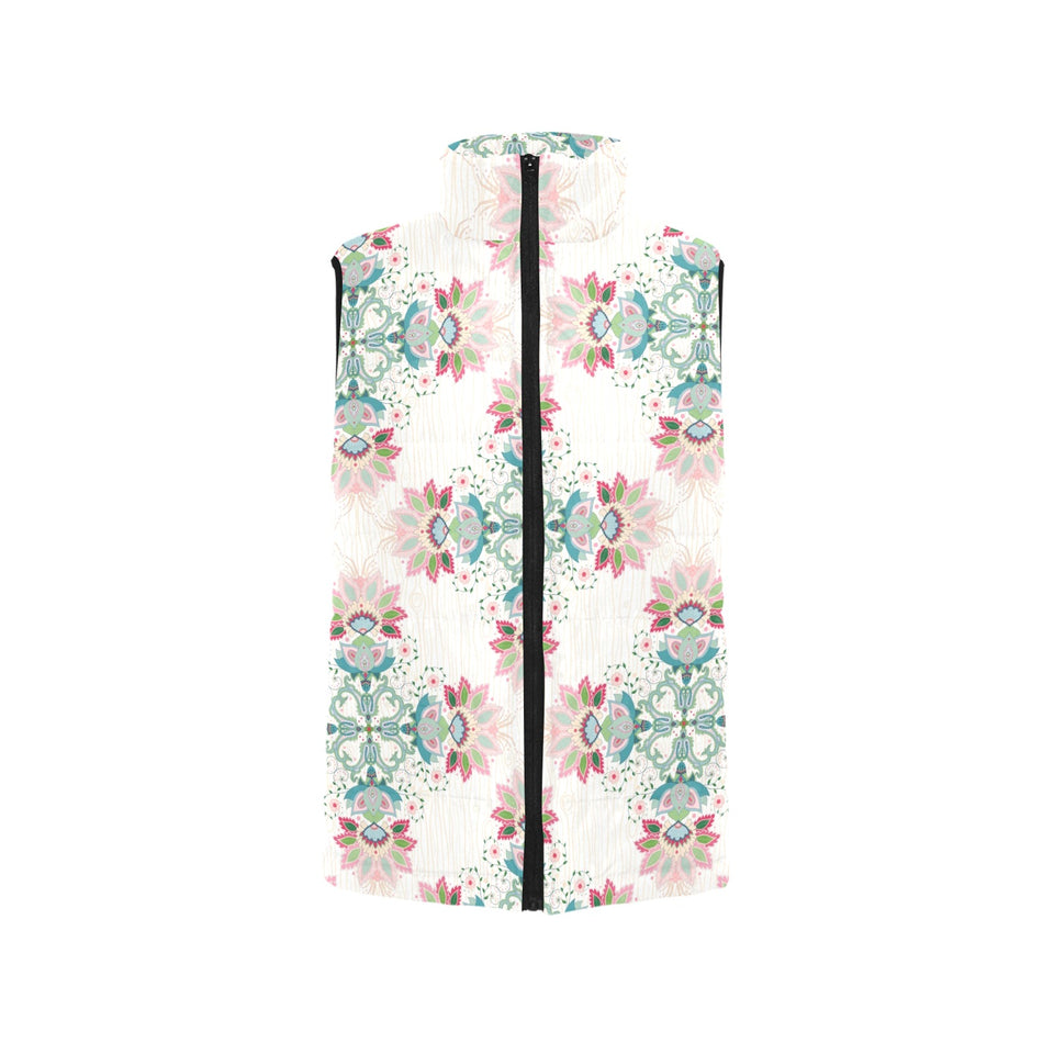 Square floral indian flower pattern Men's Padded Vest