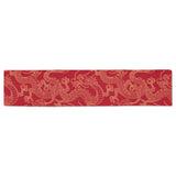 Gold dragons red background Table Runner