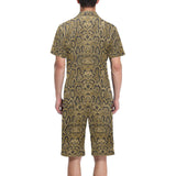 Snake skin pattern Men's V-Neck Short Pajama Set