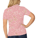 Bicycle Pattern Print Design 02 Women's All Over Print Polo Shirt