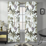 Monkey sloth lemur palm trees pattern Gauze Curtain