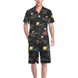 space pattern Men's V-Neck Short Pajama Set
