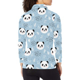 Cute panda pattern Women's Long Sleeve Polo Shirt