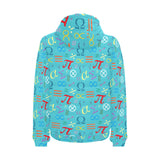 Math Pattern Print Design 02 Men's Padded Hooded Jacket