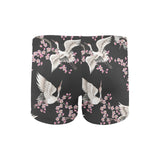 Japanese crane pink sakura pattern Men's Swimming Trunks