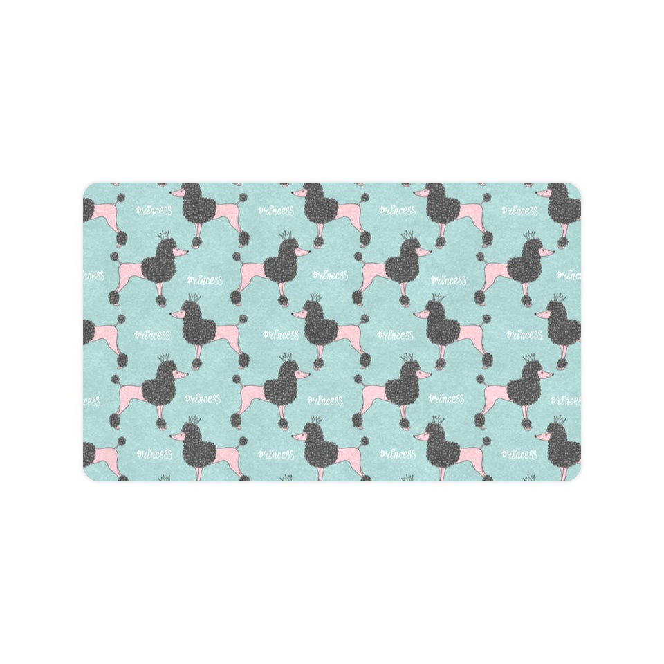 poodle dog green background Doormat