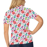 Ladybug Pattern Print Design 03 Women's All Over Print Polo Shirt