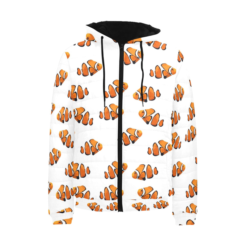 Clown Fish Pattern Print Design 03 Men's Padded Hooded Jacket