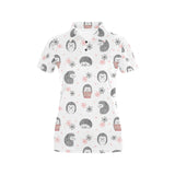 Hedgehog Pattern Print Design 02 Women's All Over Print Polo Shirt