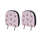 Beautiful toucan flower leaves Car Headrest Cover