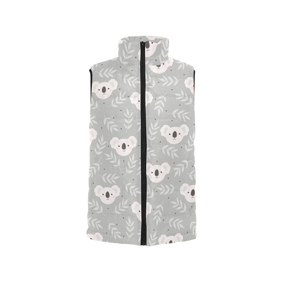 Cute koala leaves pattern Men's Padded Vest