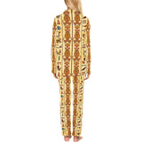 Egypt Hieroglyphics Pattern Print Design 04 Women's Long Pajama Set