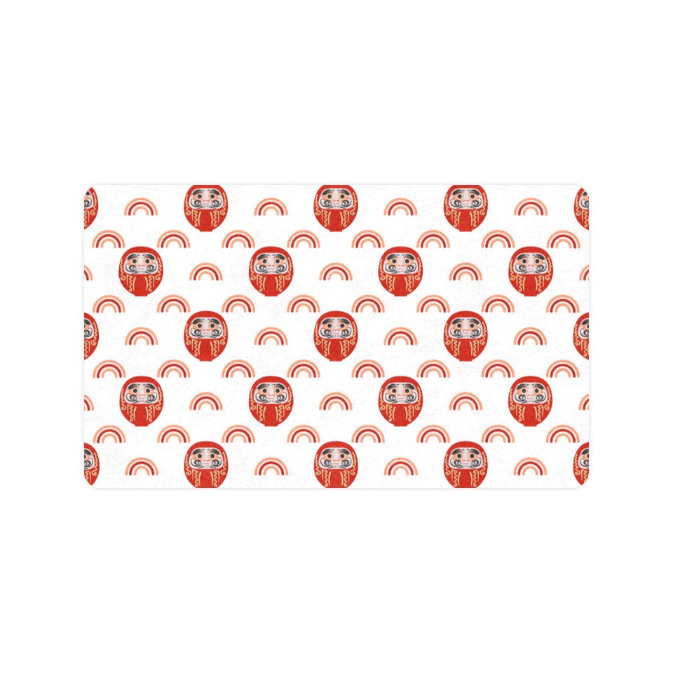 Daruma japanese wooden doll design pattern Doormat