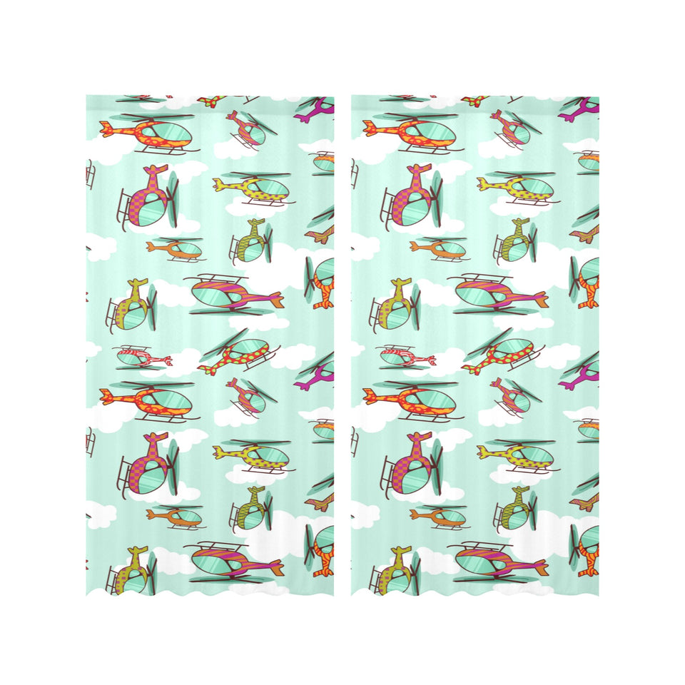 Helicopter design pattern Gauze Curtain