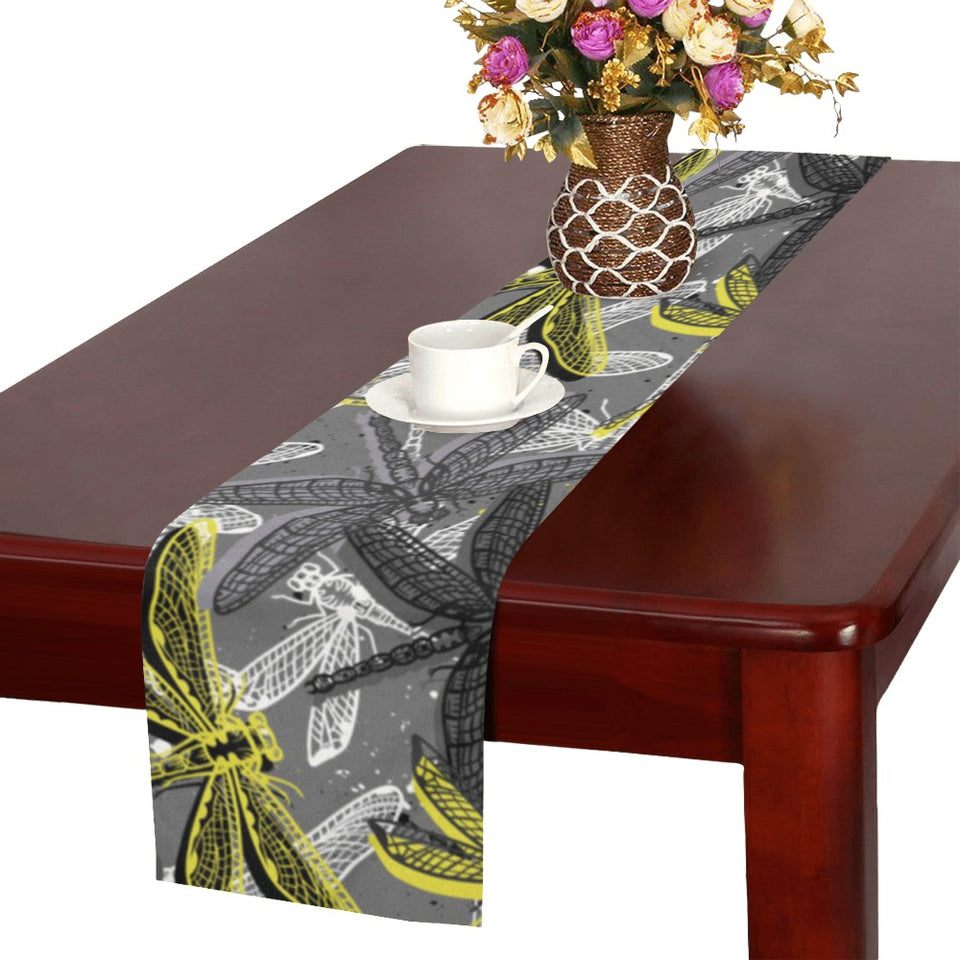Hand drawn dragonfly pattern Table Runner