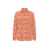 Tropical grapefruit pattern Women's Long Sleeve Polo Shirt