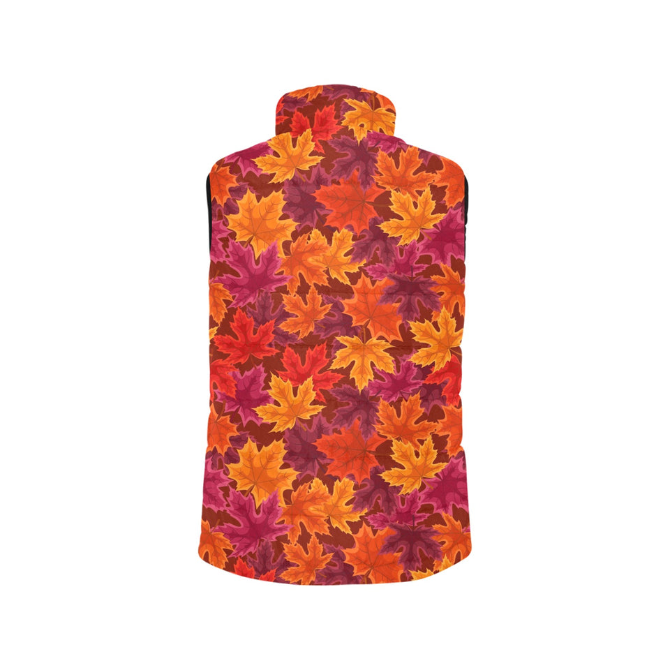 Autumn maple leaf pattern Men's Padded Vest