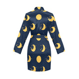 Moon star pattern Women's Long Sleeve Belted Night Robe