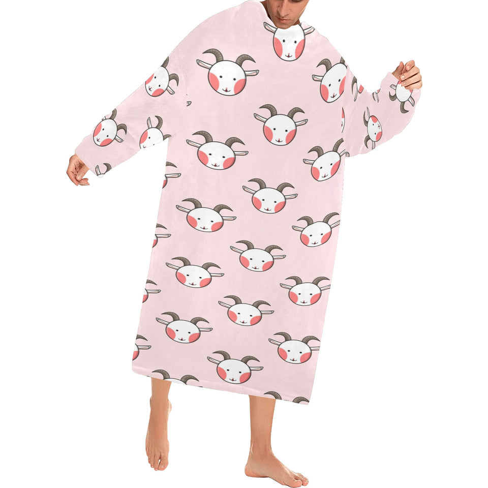 Cute goat pattern Blanket Robe with Sleeves