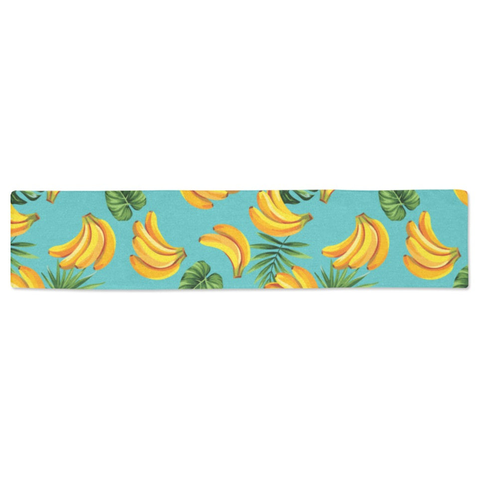 Banana Palm Leaves pattern background Table Runner