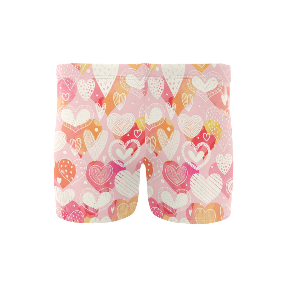 Hand drawn heart design pattern Men's Swimming Trunks