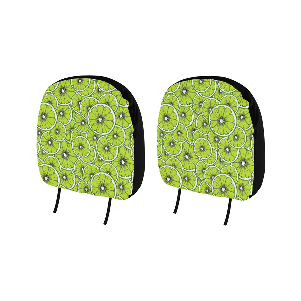 Slices of Lime design pattern Car Headrest Cover