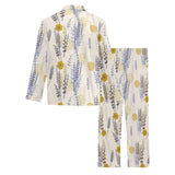 Lavender modern pattern blackground Men's Long Pajama Set