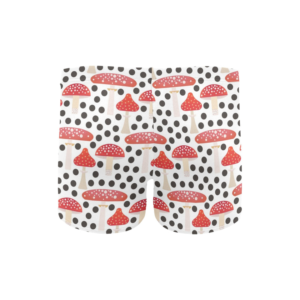 Red mushroom dot pattern Men's Swimming Trunks