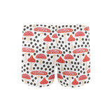 Red mushroom dot pattern Men's Swimming Trunks