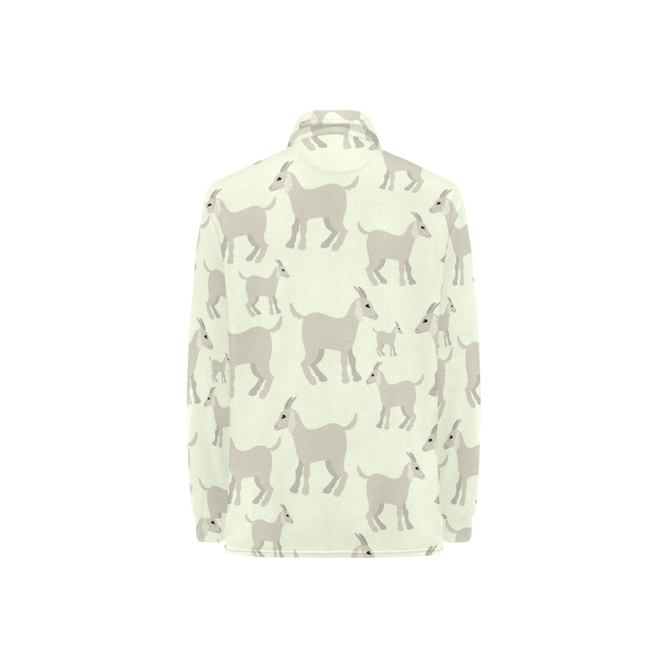 Little young goat pattern Women's Long Sleeve Polo Shirt