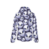 Alien Pattern Print Design 01 Women's Padded Hooded Jacket