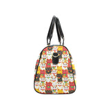 Colorful Maneki neko cat pattern Travel Bag