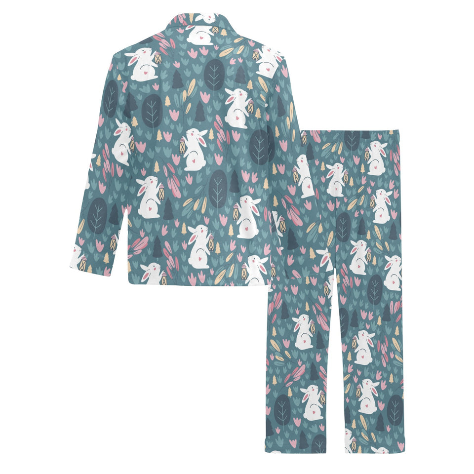 Cute rabbit pattern Men's Long Pajama Set