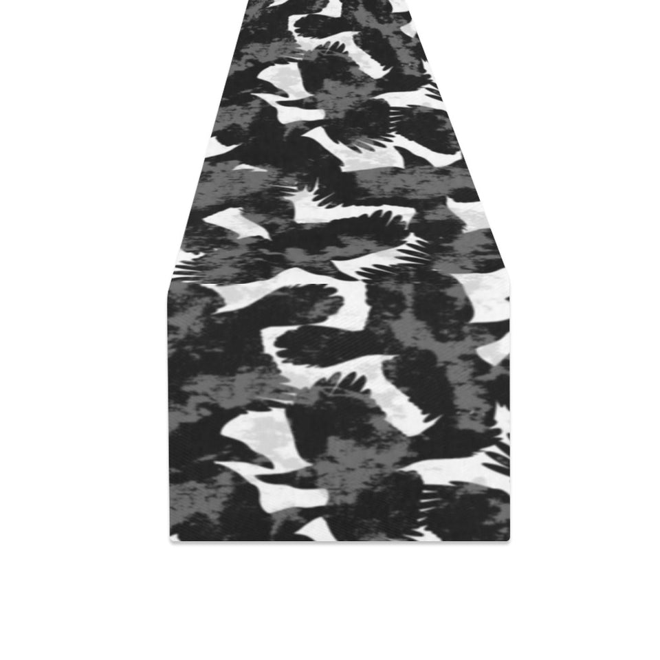 Crow illustration pattern Table Runner