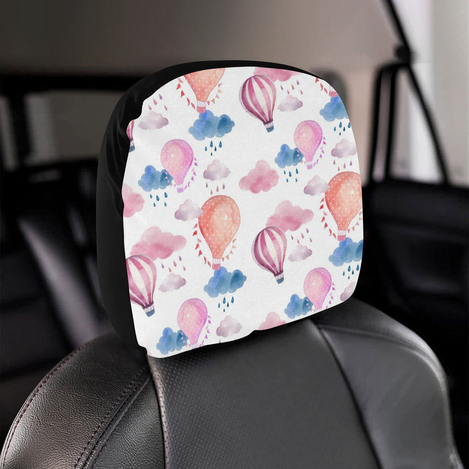 Watercolor air balloon cloud pattern Car Headrest Cover