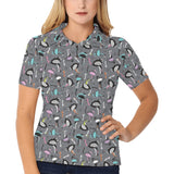 Ostrich Pattern Print Design 01 Women's All Over Print Polo Shirt