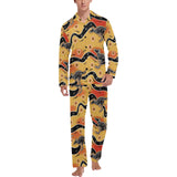 Kangaroo Australian aboriginal art pattern Men's Long Pajama Set