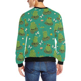 Cute frog dragonfly design pattern Men's Crew Neck Sweatshirt