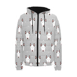 Bull Terrier Pattern Print Design 05 Men's Padded Hooded Jacket