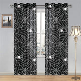 Spider web design pattern Black background white c Gauze Curtain