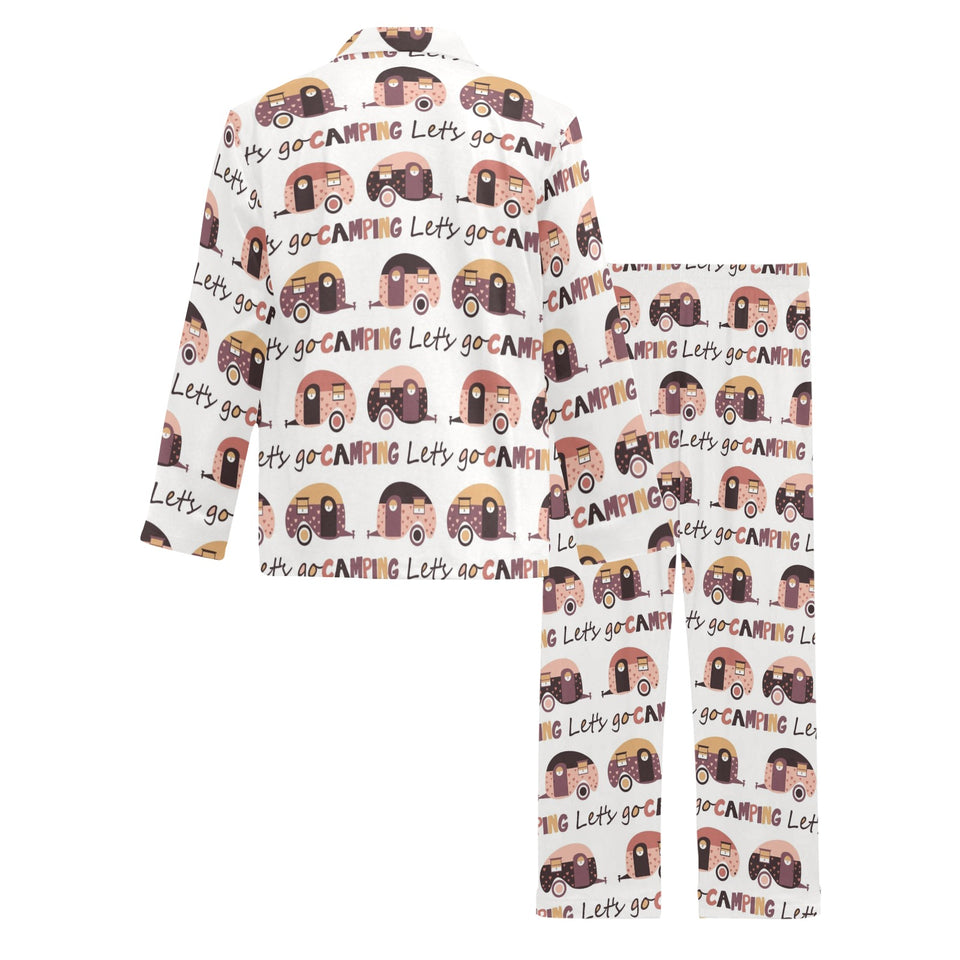 Camper Van Pattern Print Design 01 Men's Long Pajama Set