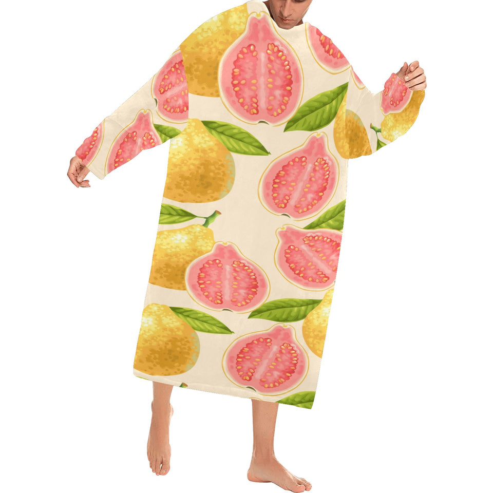 Beautiful guava pattern Blanket Robe with Sleeves