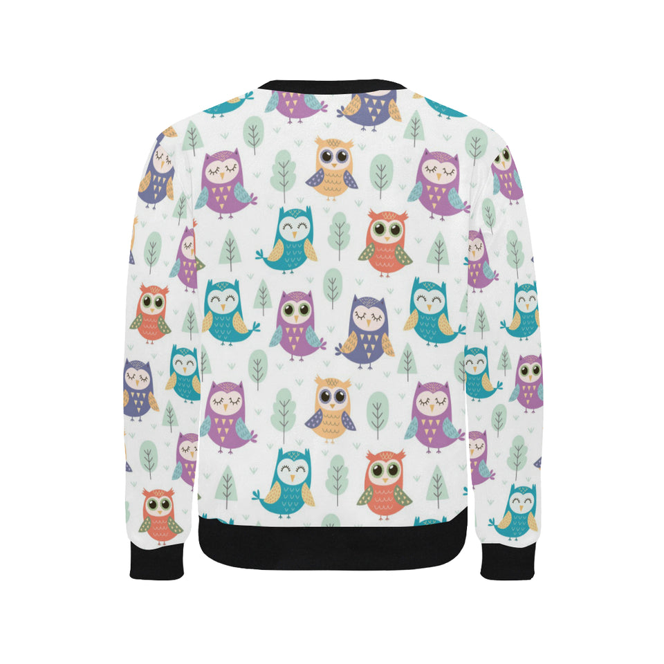 Cute owl pattern Men's Crew Neck Sweatshirt