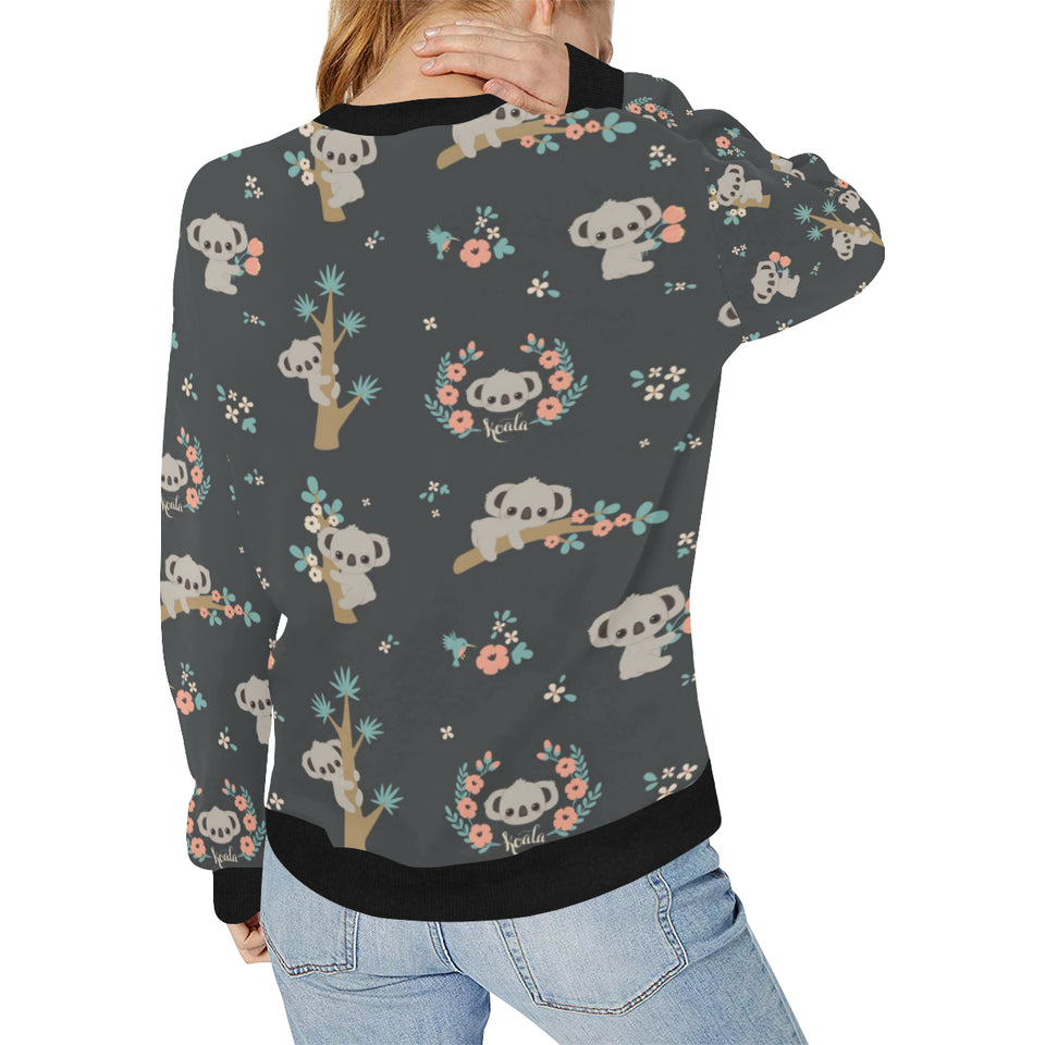 Cute koala pattern Women's Crew Neck Sweatshirt