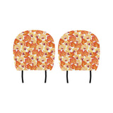Orange yellow orchid flower pattern background Car Headrest Cover