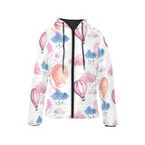 Watercolor air balloon cloud pattern Women's Padded Hooded Jacket