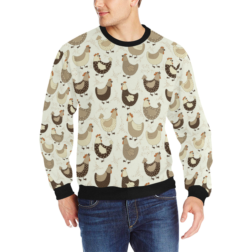 Cute rooster chicken cock Men's Crew Neck Sweatshirt