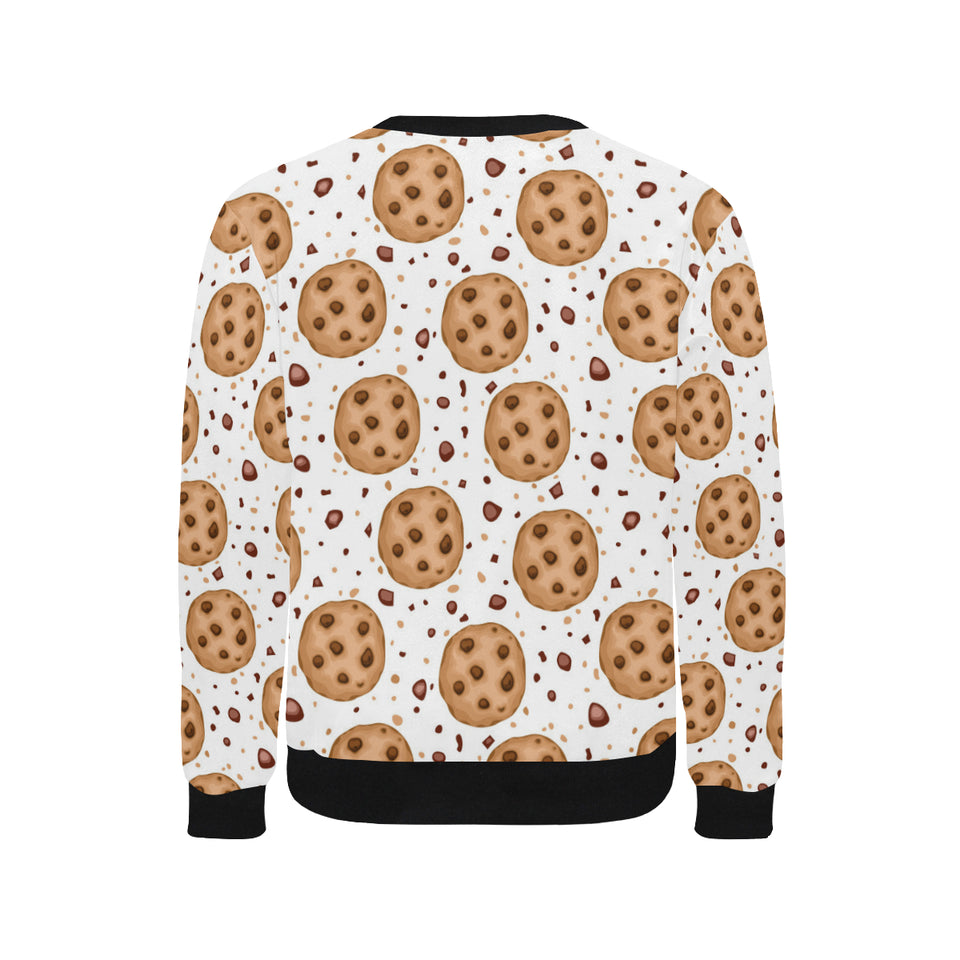 chocolate chip cookie pattern Men's Crew Neck Sweatshirt