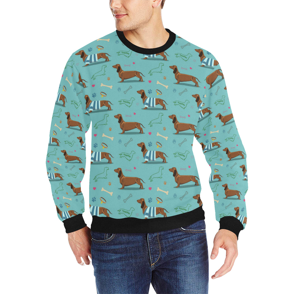 Dachshund decorative background Men's Crew Neck Sweatshirt