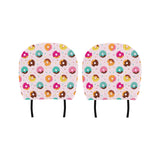 Donut pattern glaze pink background Car Headrest Cover